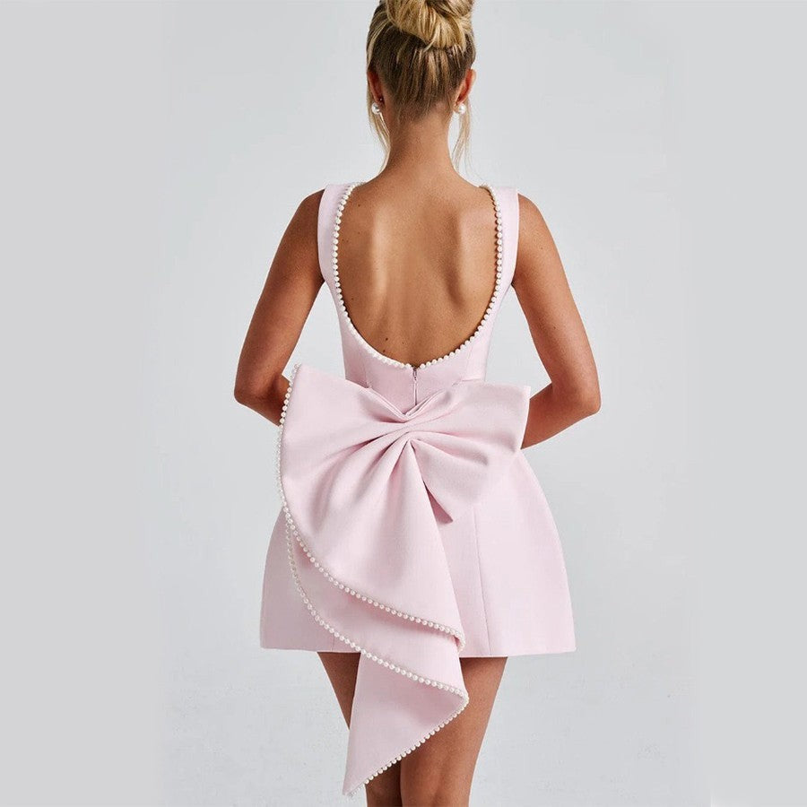 Aureva Pearl Bow A Line Dress