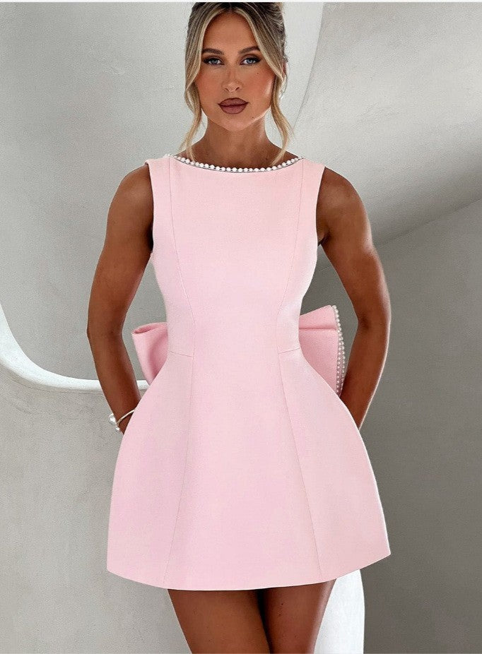 Aureva Pearl Bow A Line Dress