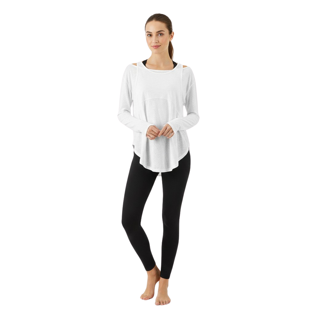 Cold Shoulder Long Sleeve Yoga Top