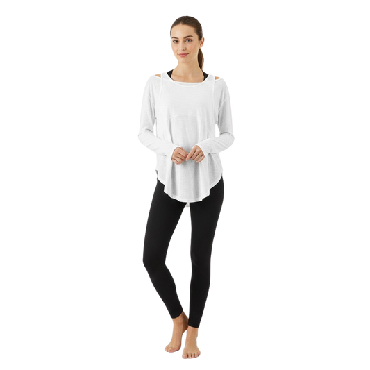 Cold Shoulder Long Sleeve Yoga Top