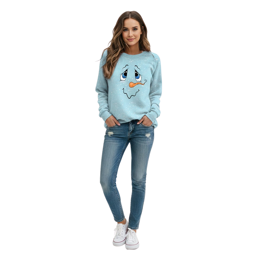 Womens Christmas Snowman Print Hoodie