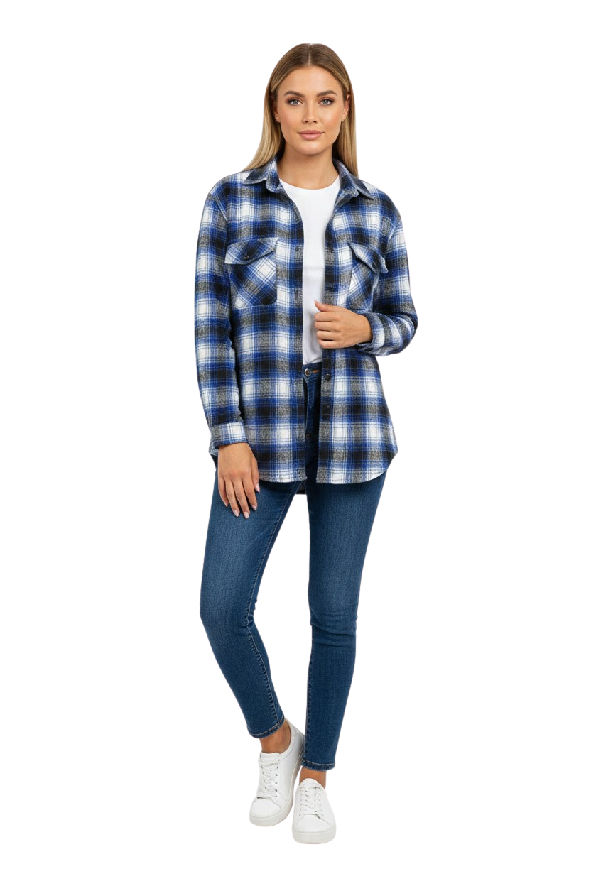 Womens Plaid Flannel Overshirt